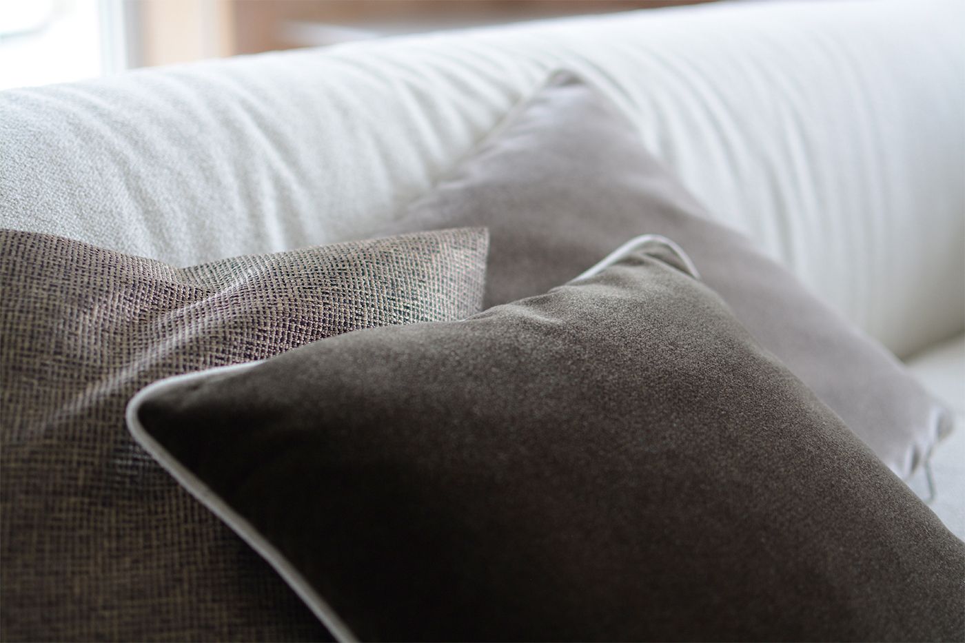 Kissen Move - Taupe, 40x40cm