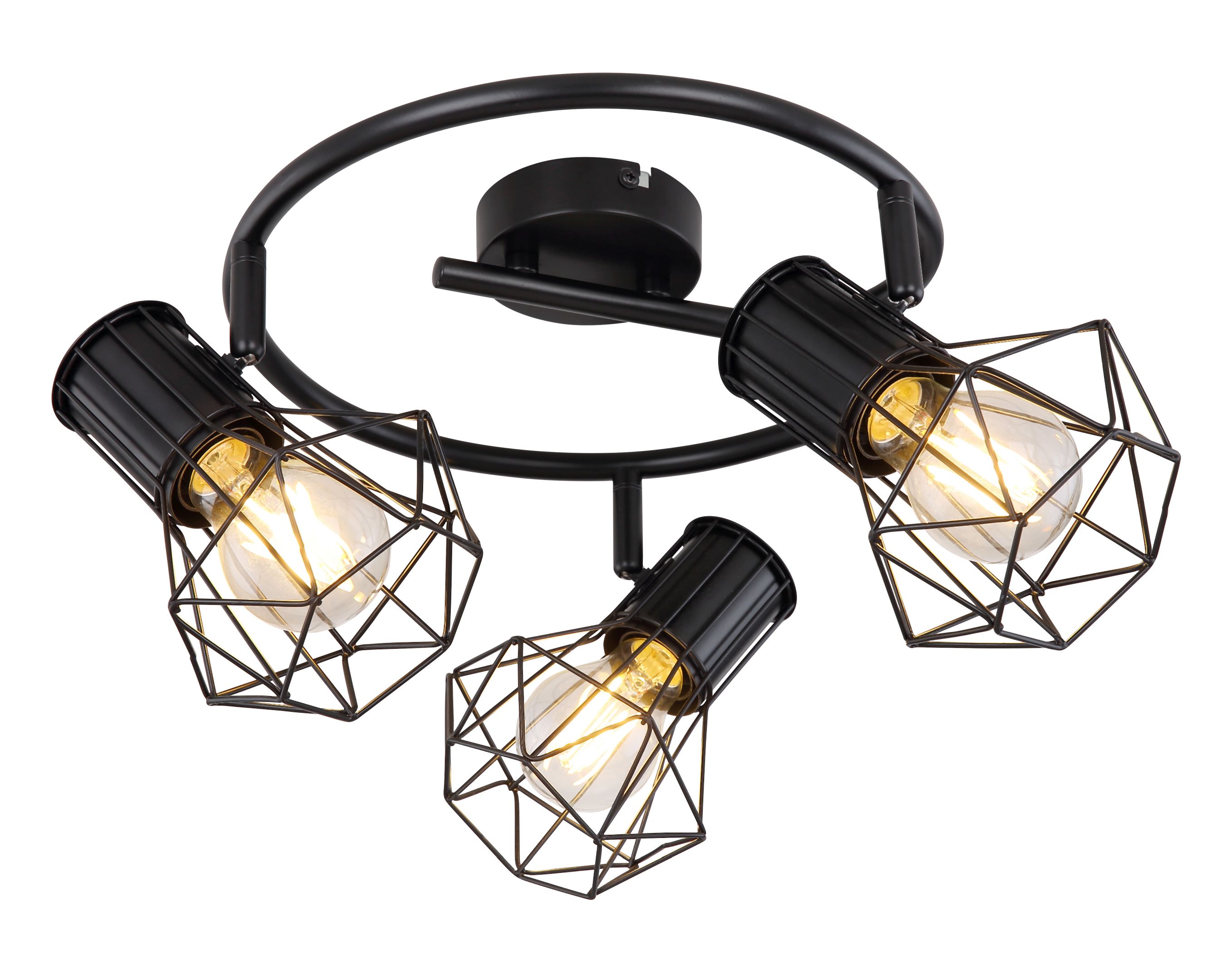 Strahler, 3-flg., 28,5 x 19 cm in Schwarz