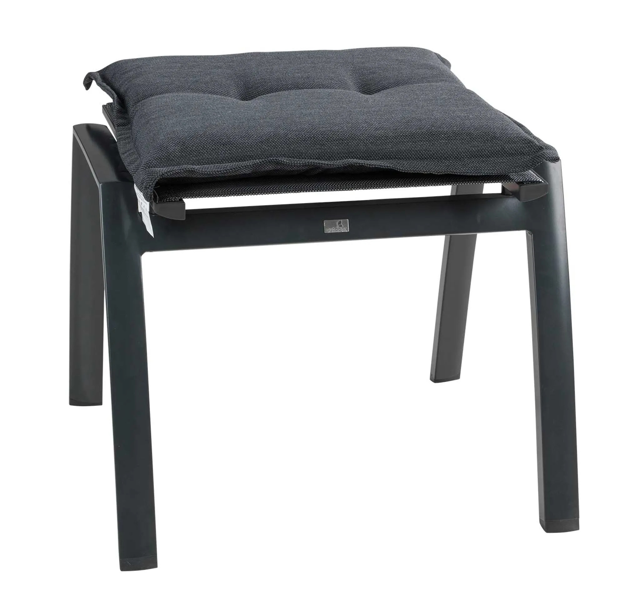 Hockerauflage - Dunkelgrau - 50 x 50 cm - mit Stehsaum