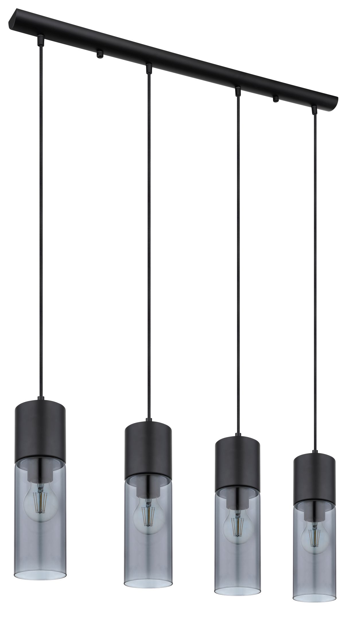 Hängeleuchte Annika 4-flg., schwarz matt