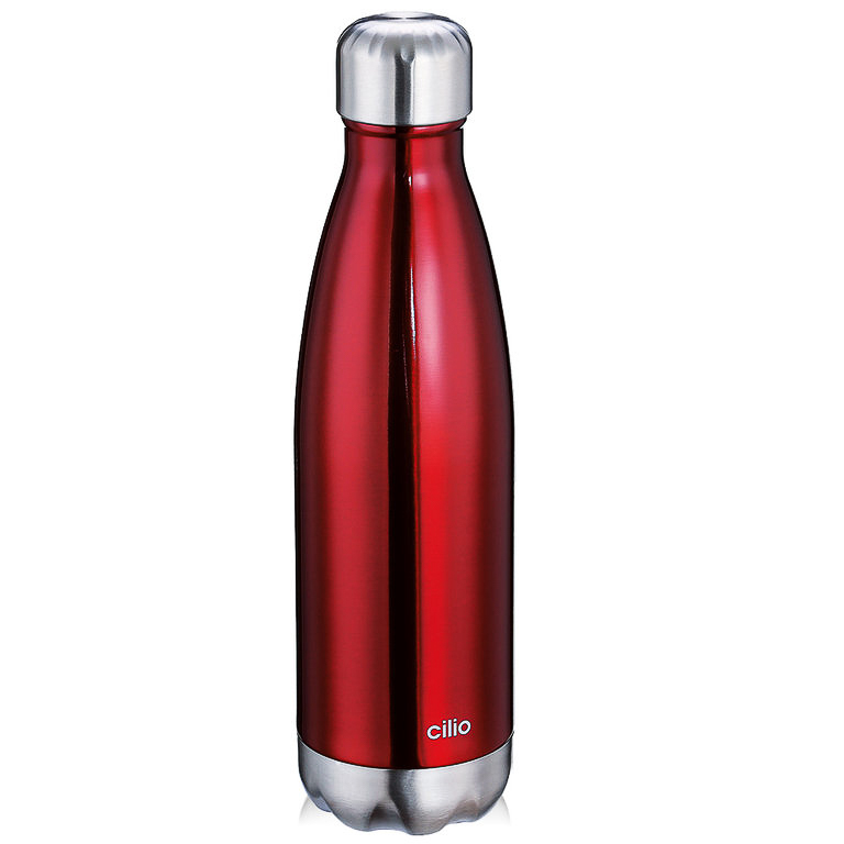 Isoliertrinkflasche in Edelstahl, Rot - 9,5x34,5x9,5 (BxHxT in cm)