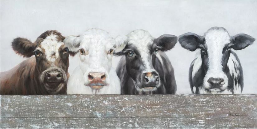 Ölbild 4 Kühe 