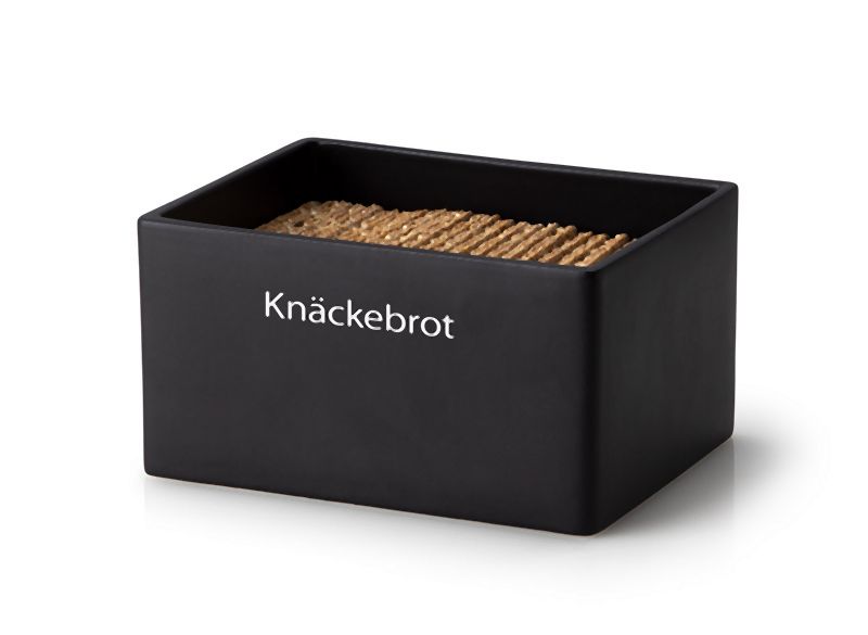 Vorratsdose mit Holzdeckel - 17,5x13,5x11 cm, schwarz