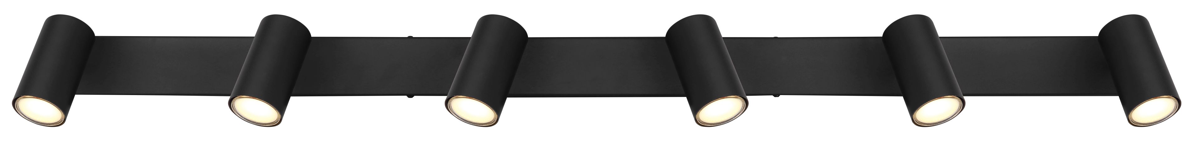 Strahler 6-flg., Robby schwarz matt, verchromt