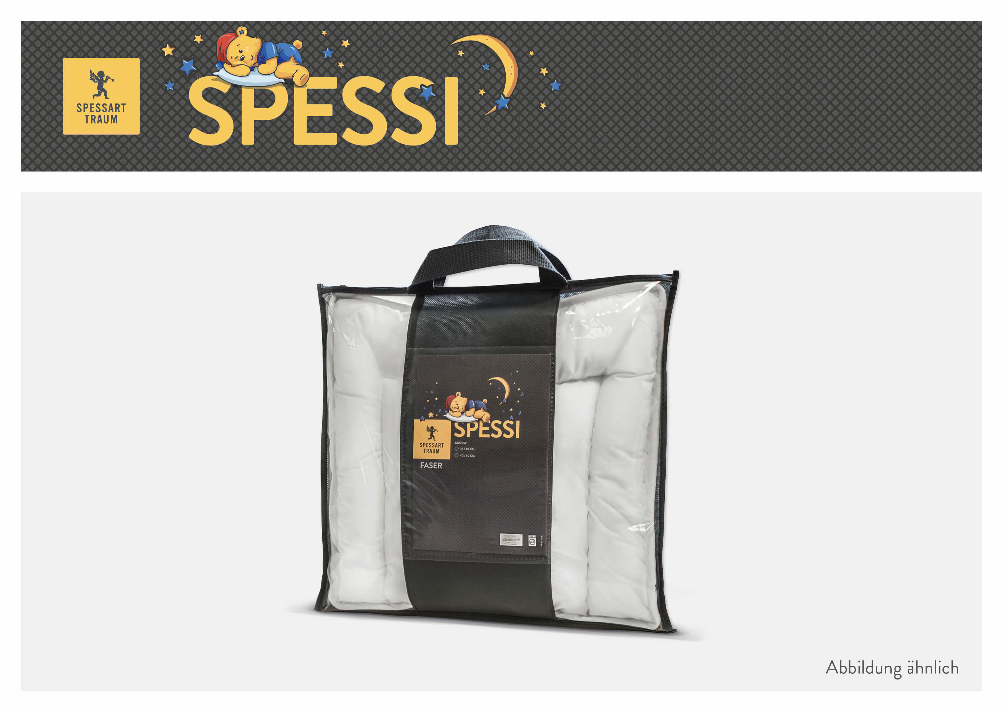 Faserkissen, 40 x 60 cm, 100 g in Baumwolle, Weiß