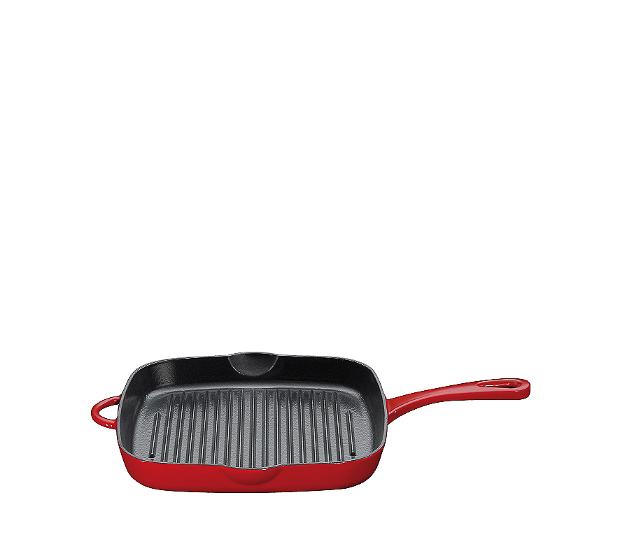 Grillpfanne in rot - 28x6,5x44,5 (BxHxL in cm) Grillpfanne in rot - 28x6,5x44,5 (BxHxL in cm)