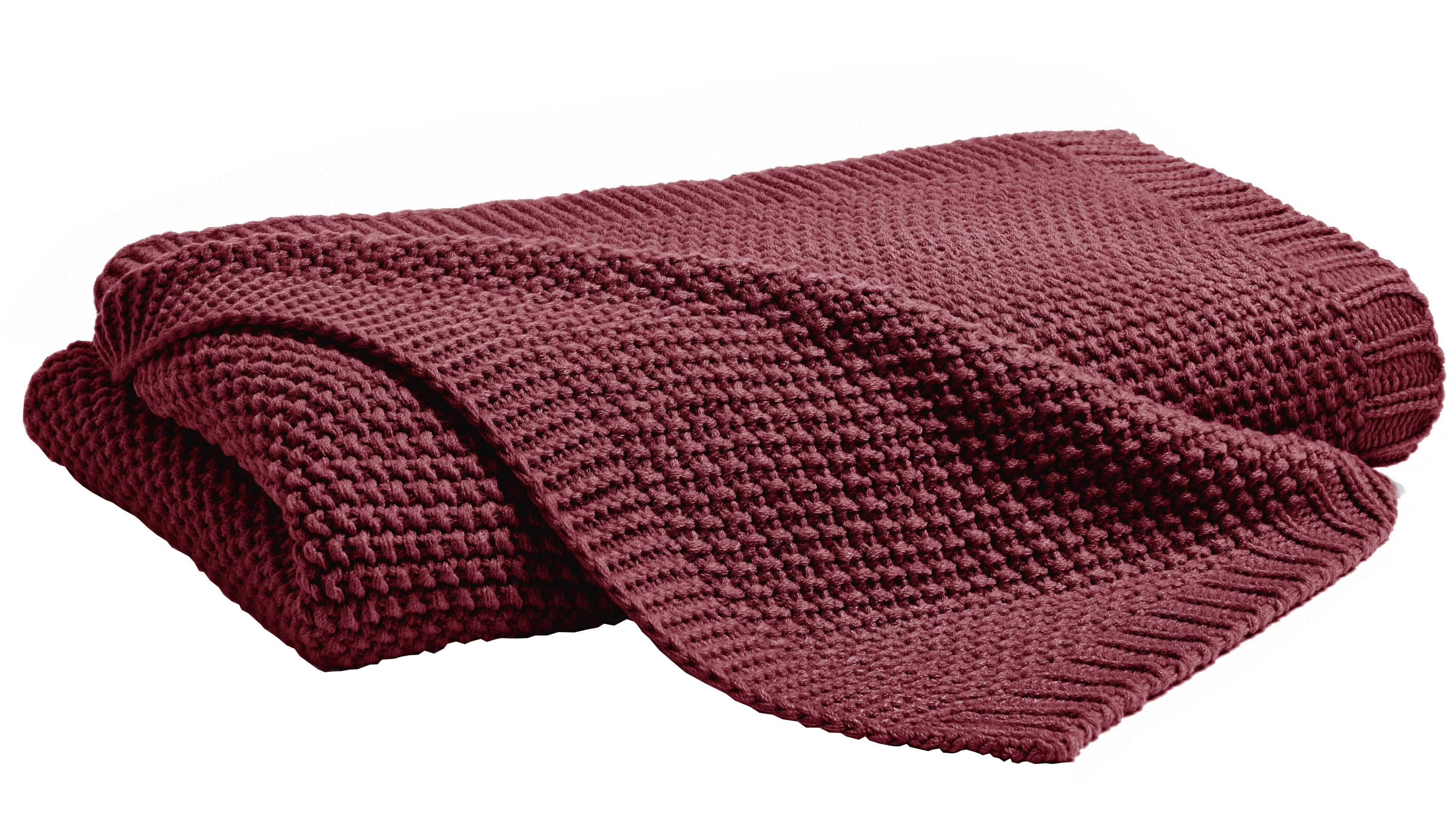 Strickdecke 130 x 170 cm, marsala