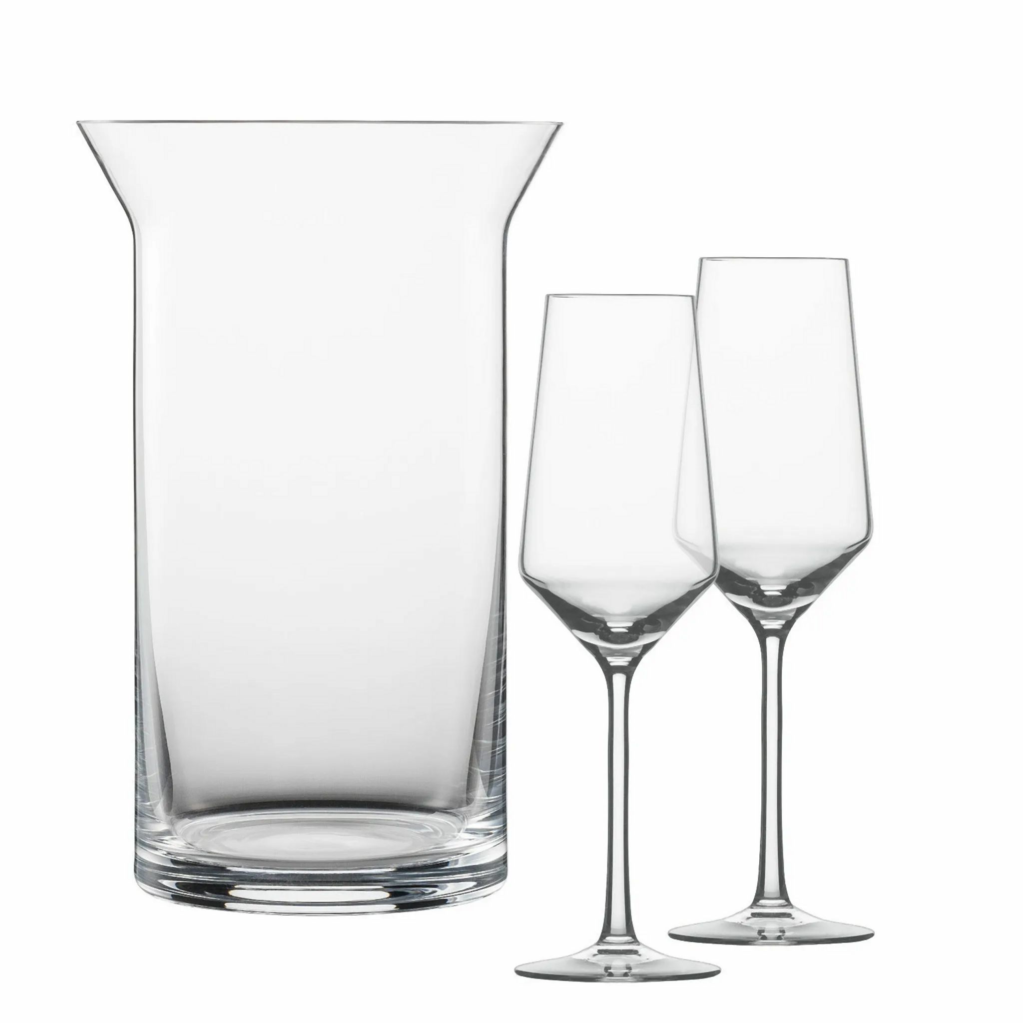 Champagner Set 3er - 1 Flaschenkühler + 2 Gläser