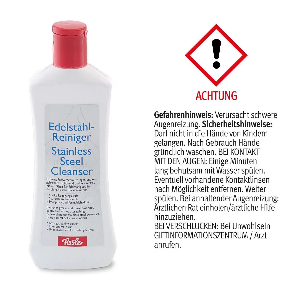 Fissler Edelstahl Reiniger, Reinigungsmittel für Edelstahl von Fissler