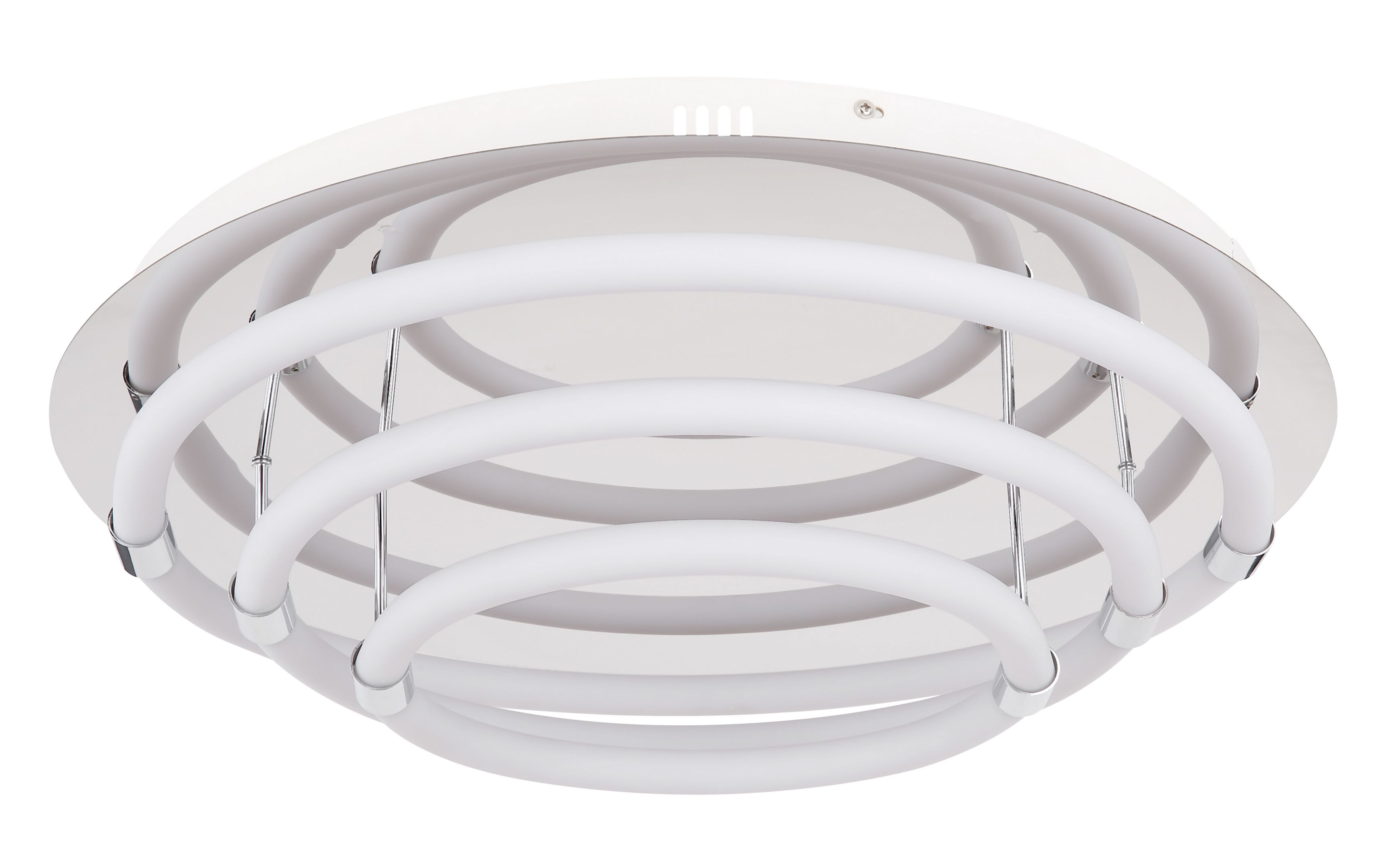 Deckenleuchte, 1-flg., 55 x 15 cm in Chrom, Opal Weiß