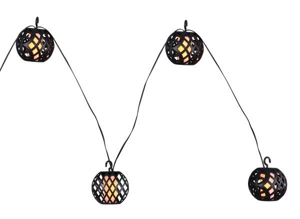 Solar Lichterkette in Kunststoff, schwarz/weiß