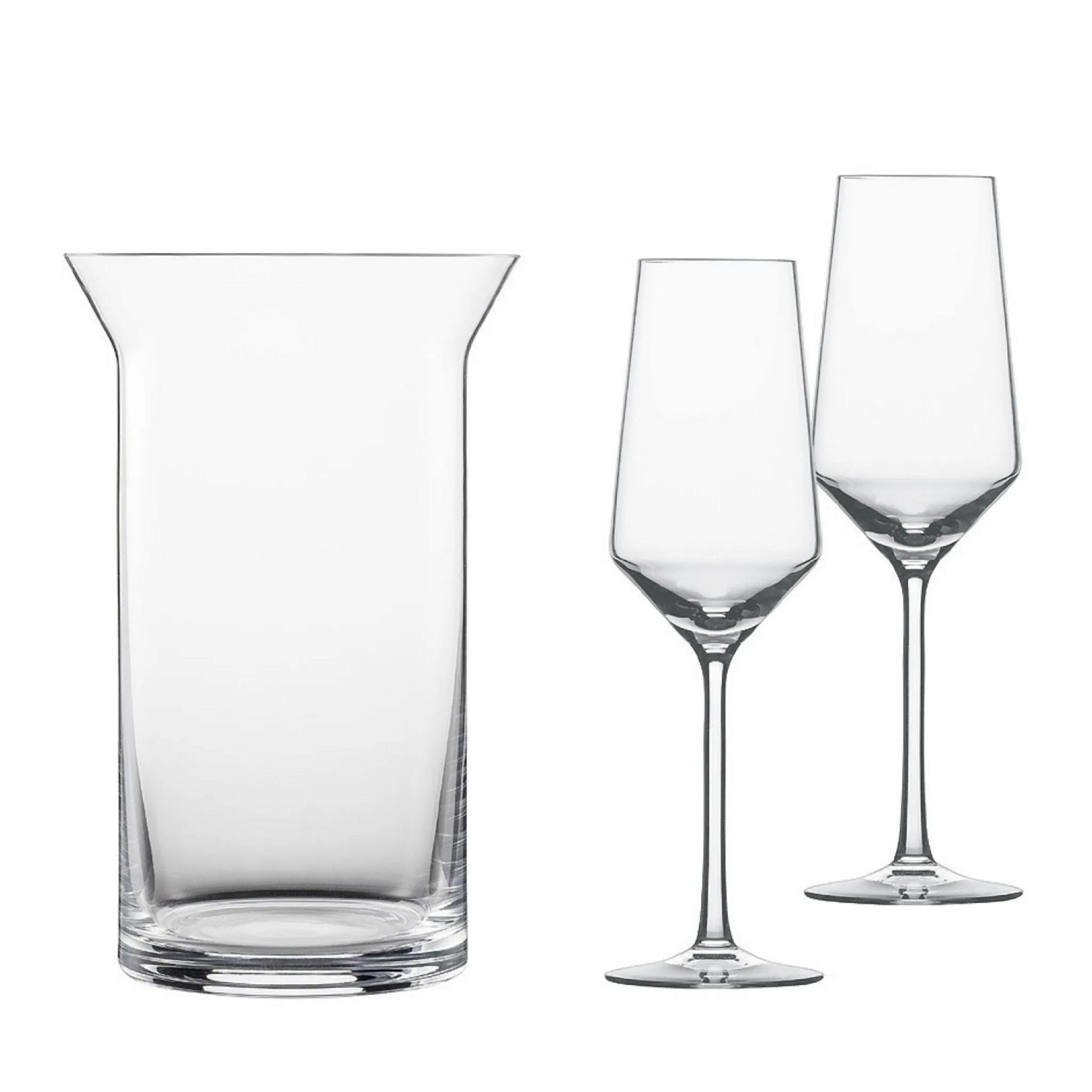 Champagner Set 3er - 1 Flaschenkühler + 2 Gläser