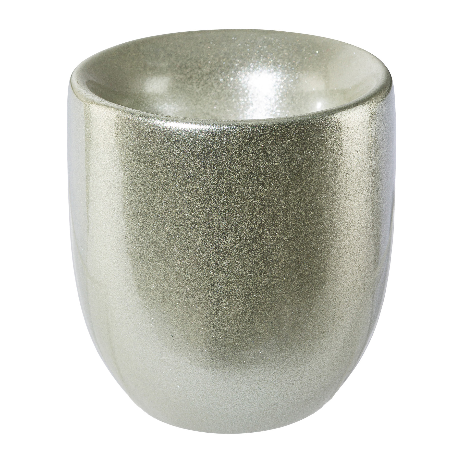 Keramik Teelichthalter in Hellgrün - 7,5 (H in cm)