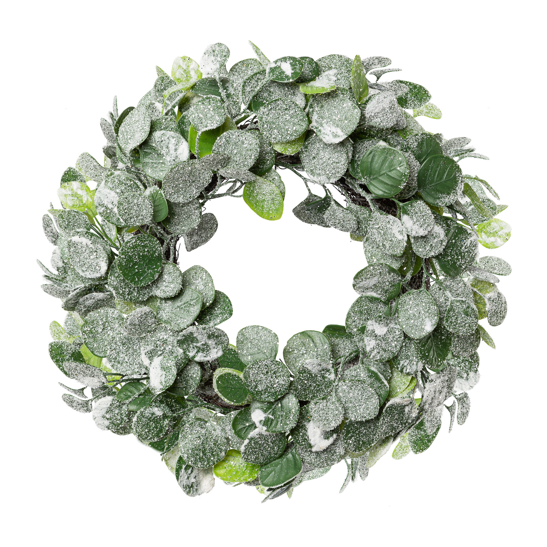 Eukalypthuskranz geeist in Frost - 43 (Ø in cm)