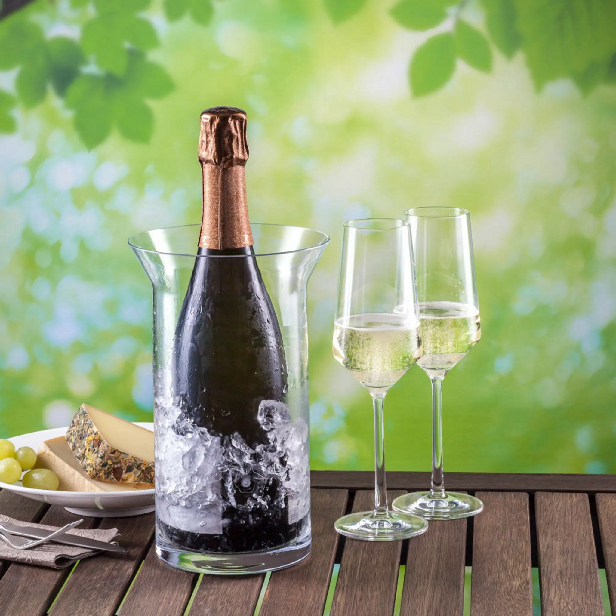 Champagner Set 3er - 1 Flaschenkühler + 2 Gläser