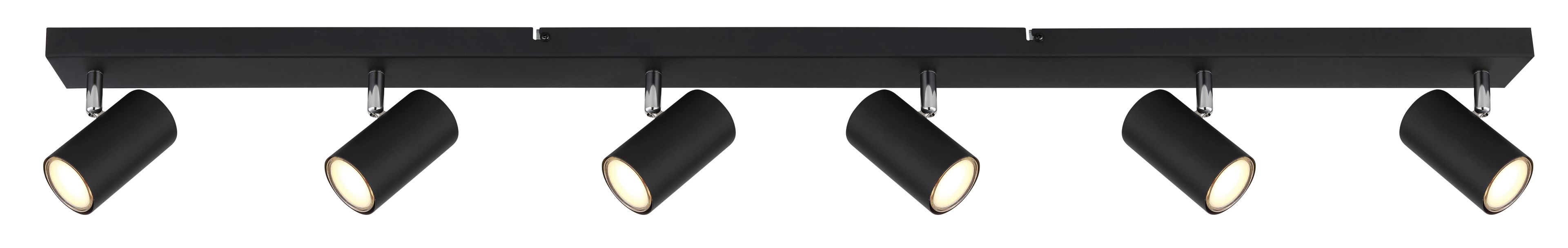 Strahler 6-flg., Robby schwarz matt, verchromt