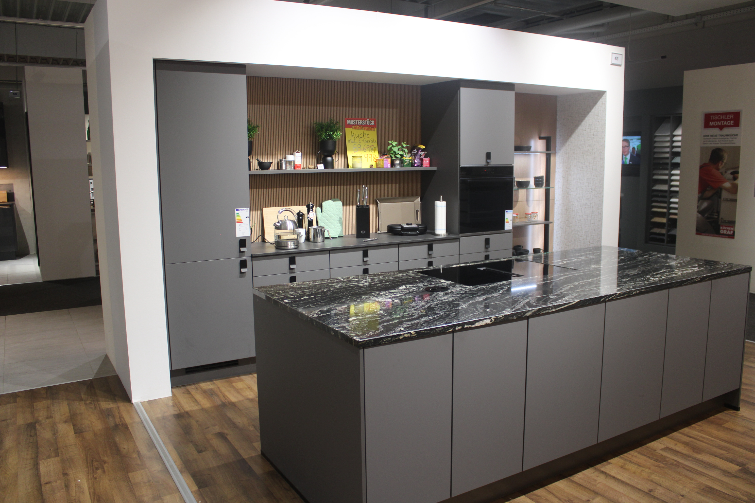 Musterküche, Fronten Lack Schiefergrau Premium matt   - Nobilia Senso