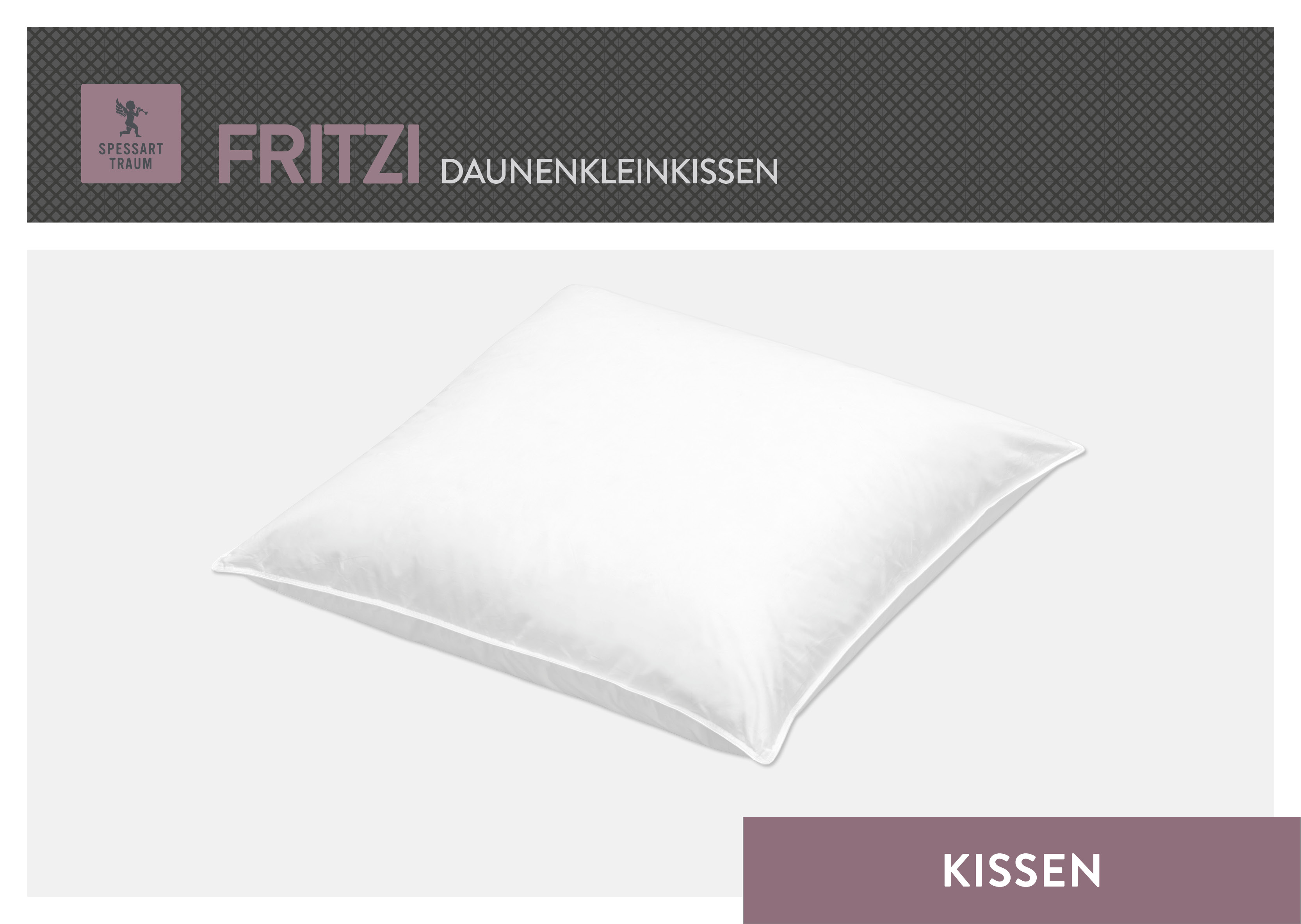 Daunenkleinkissen Fritzi, 30 x 50cm in weiss