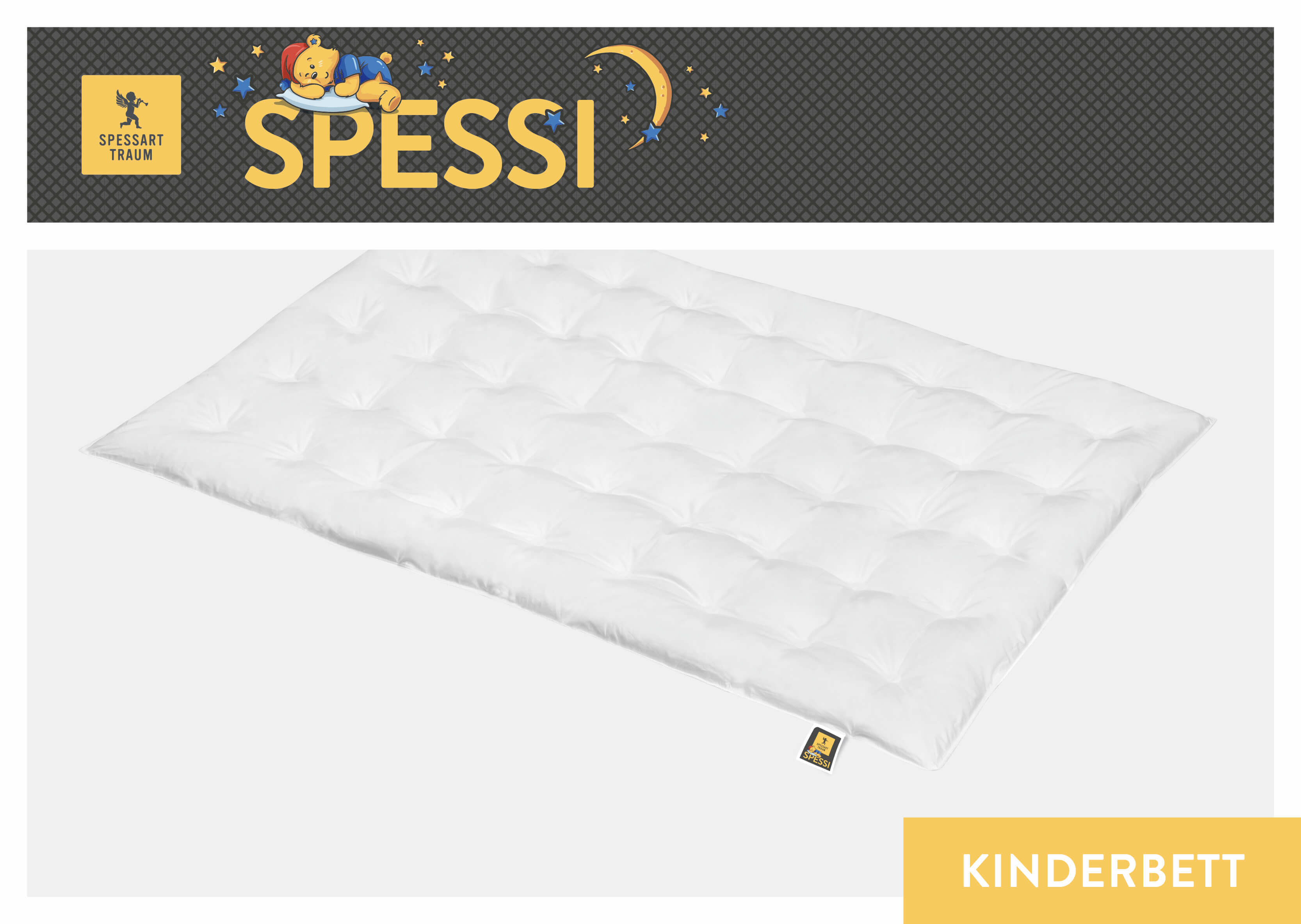 Daunensteppdecke, 100 x 135 cm, 100 g in Baumwolle, Weiß