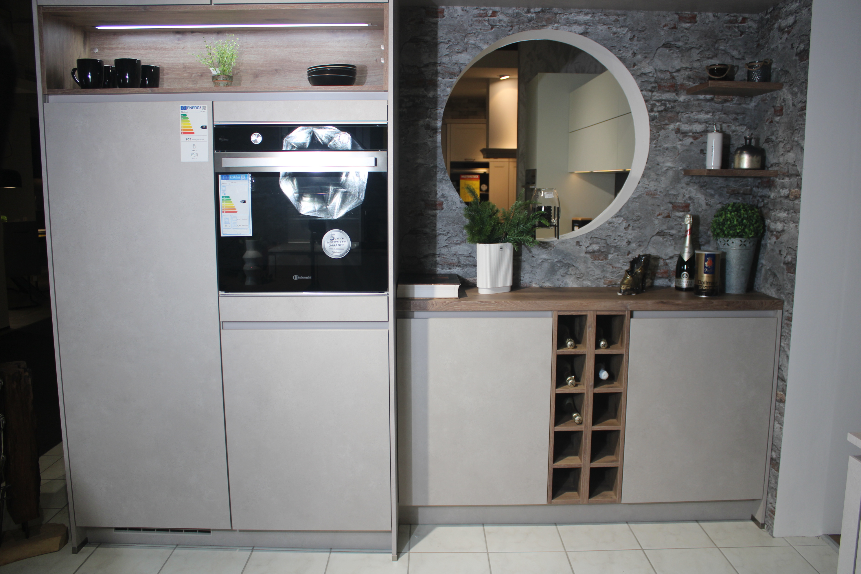 Musterküche, Fronten Beton Sand - Nobilia Riva