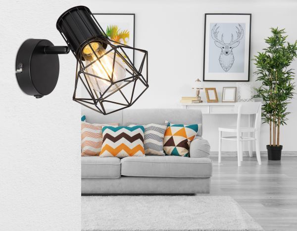 Strahler, 1-flg., 13 x 16,5 cm in Schwarz