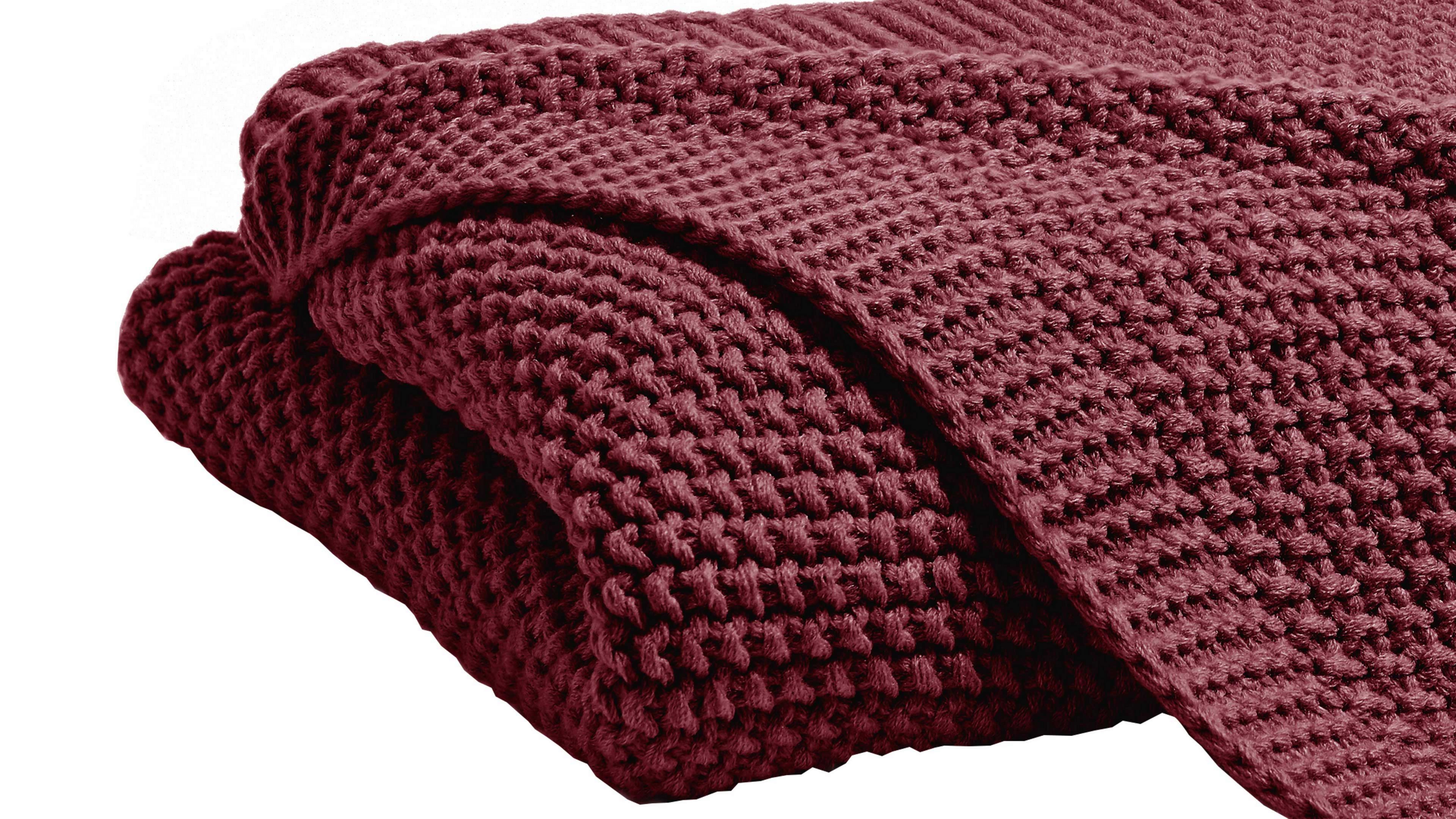 Strickdecke 130 x 170 cm, marsala