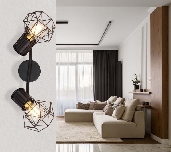 Strahler, 2-flg., 23 x 29,6 x 18,5 cm in Chrom, Weiß