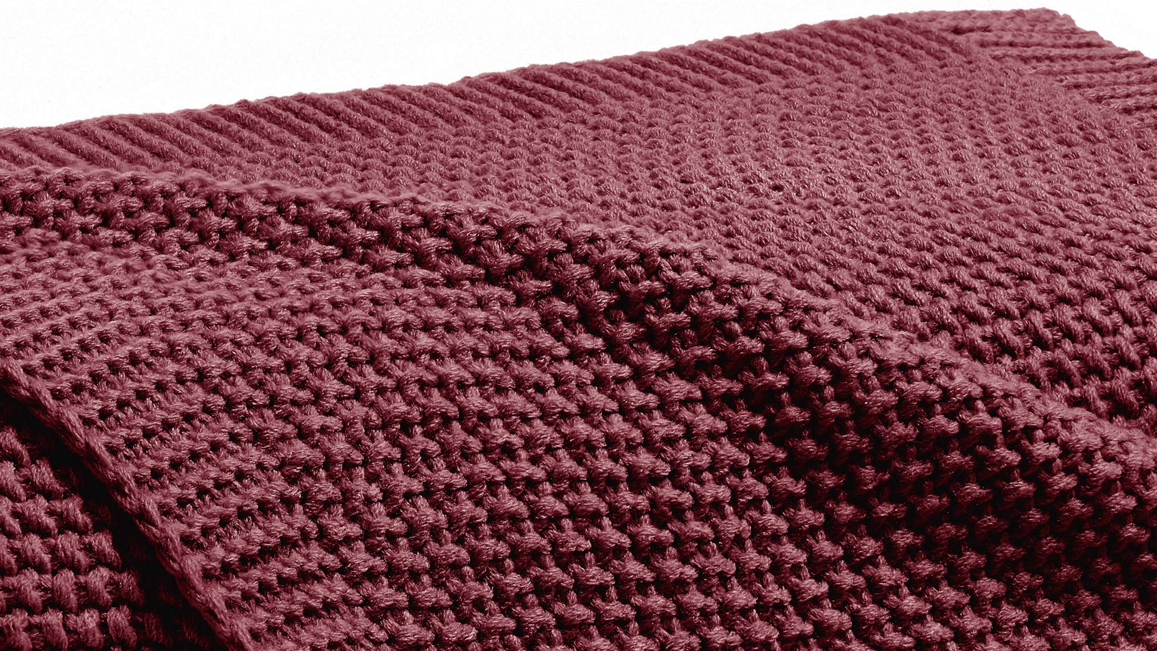 Strickdecke 130 x 170 cm, marsala